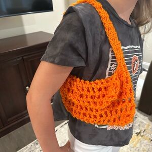 Handmade Orange Crochet Bag